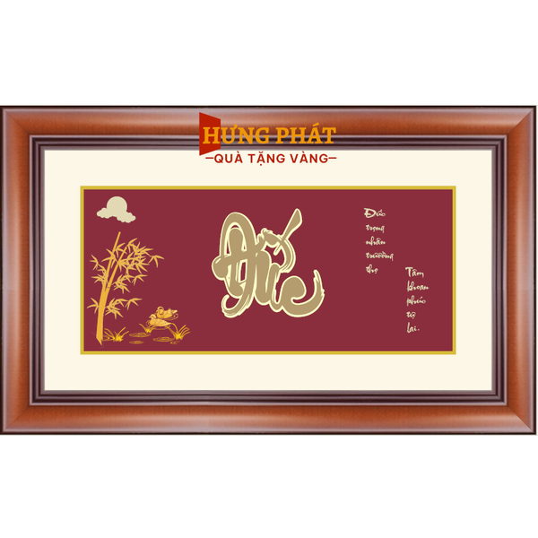 Tranh Chữ Đức Dát Vàng 24K 65x40cm