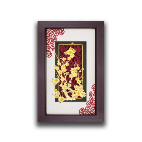 Tranh hoa mai dát vàng – Quà tặng Tết ý nghĩa (39x69cm)