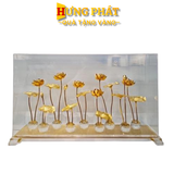 Hồ Sen 9 Nhánh Dát Vàng 24K