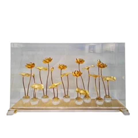 Hồ Sen 9 Nhánh Dát Vàng 24K