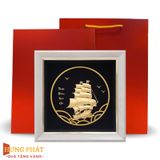 Tranh Thuyền Thuận Buồm Xuôi Gió Dát Vàng 24K 20x20cm