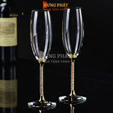 Ly champagne pha lê đúc vàng 220ml (G11)