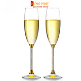 Ly rượu vang pha lê đúc vàng 235ml (A007)