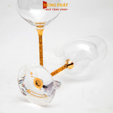 Ly rượu vang pha lê đúc vàng 24k (A001)