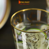 Ly uống rượu khảm vàng 345ml (W04)