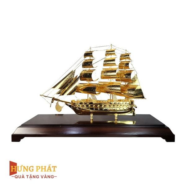 Mô Hình Thuyền Buồm Mạ Vàng (Mẫu L02)