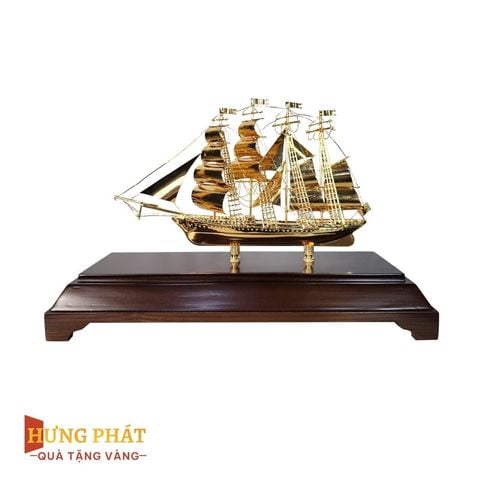 Mô Hình Thuyền Buồm Mạ Vàng (Mẫu M02)