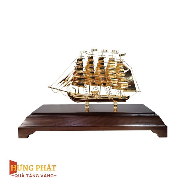Mô Hình Thuyền Buồm Mạ Vàng (Mẫu M04)
