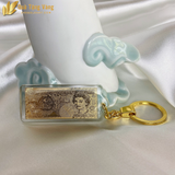 Móc Khóa 50 Bảng Anh Dát Vàng 24K