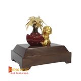 Chú Tiểu Bên Chậu Kim Ngân Dát Vàng 24K
