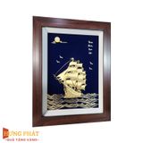 Tranh Thuyền Thuận Buồm Xuôi Gió Dát Vàng 24K 27x34cm