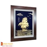 Tranh Thuyền Thuận Buồm Xuôi Gió Dát Vàng 24K 27x34cm