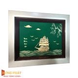Tranh Thuyền Thuận Buồm Xuôi Gió Dát Vàng 24K 25x32cm