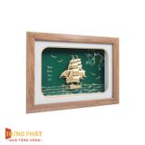 Tranh Thuyền Thuận Buồm Xuôi Gió Dát Vàng 24K 20x26cm