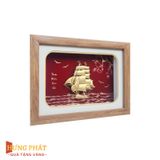 Tranh Thuyền Thuận Buồm Xuôi Gió Dát Vàng 24K 20x26cm