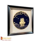 Tranh Thuyền Thuận Buồm Xuôi Gió Dát Vàng 24K 26x26cm