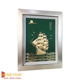 Tranh Thuyền Thuận Buồm Xuôi Gió Dát Vàng 24K 27x34cm