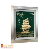 Tranh Thuyền Thuận Buồm Xuôi Gió Dát Vàng 24K 27x34cm