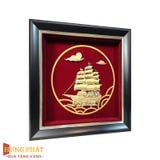 Tranh Thuyền Thuận Buồm Xuôi Gió Dát Vàng 24K 20x20cm