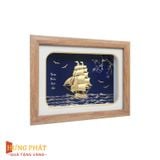 Tranh Thuyền Thuận Buồm Xuôi Gió Dát Vàng 24K 20x26cm