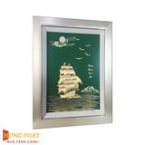 Tranh Thuyền Thuận Buồm Xuôi Gió Dát Vàng 24K 27x34cm