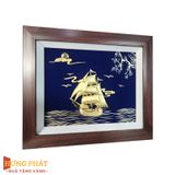 Tranh Thuyền Thuận Buồm Xuôi Gió Dát Vàng 24K 27x34cm