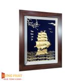 Tranh Thuyền Thuận Buồm Xuôi Gió Dát Vàng 24K 27x34cm