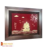 Tranh Thuyền Thuận Buồm Xuôi Gió Dát Vàng 24K 25x32cm