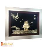 Tranh Thuyền Thuận Buồm Xuôi Gió Dát Vàng 24K 25x32cm