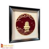Tranh Thuyền Thuận Buồm Xuôi Gió Dát Vàng 24K 26x26cm