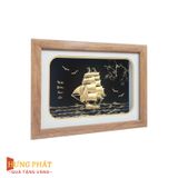 Tranh Thuyền Thuận Buồm Xuôi Gió Dát Vàng 24K 20x26cm