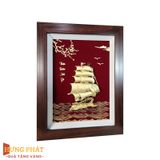 Tranh Thuyền Thuận Buồm Xuôi Gió Dát Vàng 24K 27x34cm
