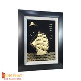 Tranh Thuyền Thuận Buồm Xuôi Gió Dát Vàng 24K 27x34cm