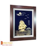 Tranh Thuyền Thuận Buồm Xuôi Gió Dát Vàng 24K 27x34cm
