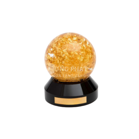 Quả cầu pha lê phong thủy (đế pha lê tròn) D=100mm
