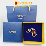 Cài áo công gắn đá đỏ