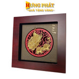 Tranh Đôi Công Hoa Mẫu Đơn Dát Vàng 24K
