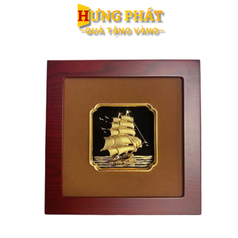 Tranh Thuyền Dát Vàng 24K