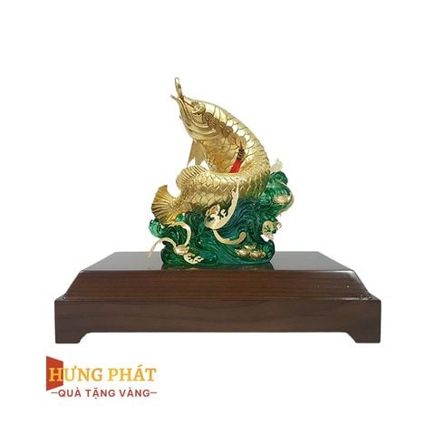 Cá Rồng Tài Lộc Dát Vàng 24K