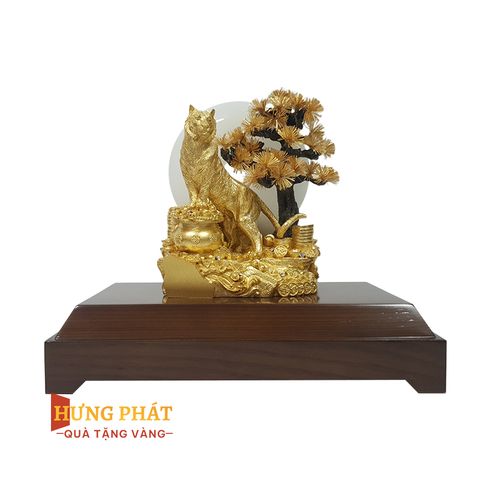 Hổ Phú Quý & Cây Tùng Dát Vàng 24K