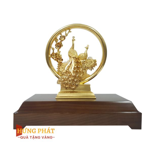 Đôi Công Hoa Mai Dát Vàng 24K (Mẫu 4)