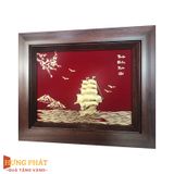Tranh Thuyền Thuận Buồm Xuôi Gió Dát Vàng 24K 25x32cm