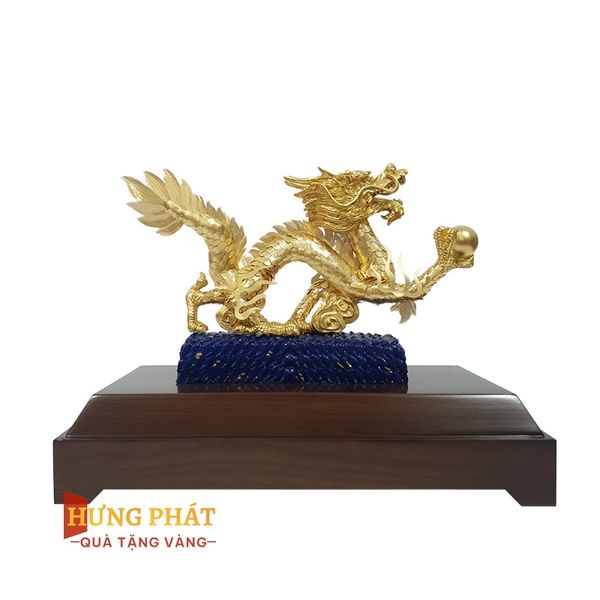 Rồng Dâng Ngọc Dát Vàng 24K