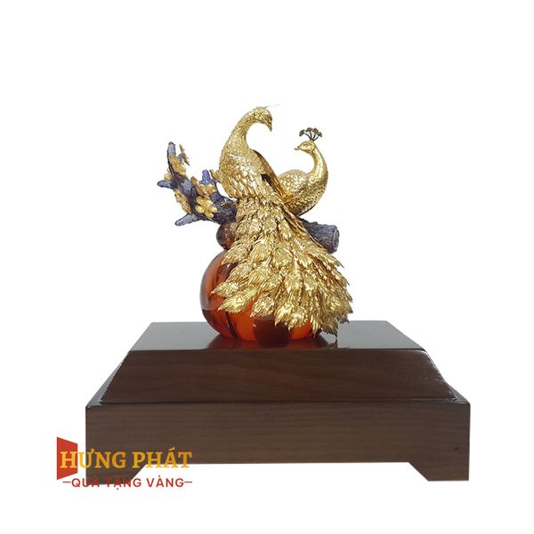 Đôi Công Hoa Mai Dát Vàng 24K (Mẫu 5)