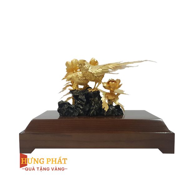 Đôi Chim Uyên Ương Dát Vàng 24K