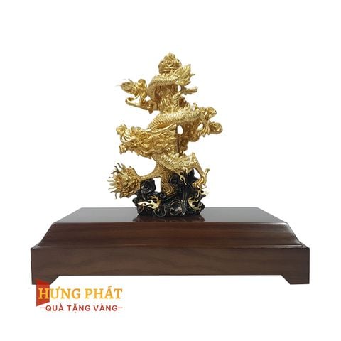Rồng Cuốn Cột Dát Vàng 24K