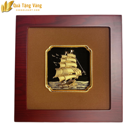 Tranh Thuyền Dát Vàng 24K