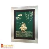 Tranh Thuyền Thuận Buồm Xuôi Gió Dát Vàng 24K 25x32cm