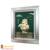 Tranh Thuyền Thuận Buồm Xuôi Gió Dát Vàng 24K 27x34cm