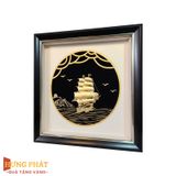 Tranh Thuyền Thuận Buồm Xuôi Gió Dát Vàng 24K 26x26cm